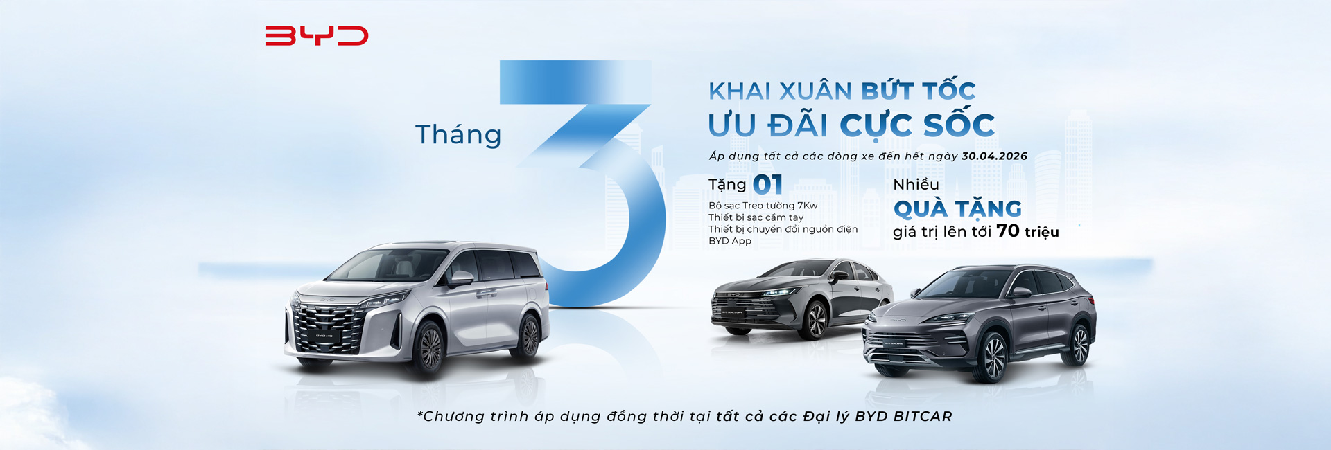 Tháng 12, ưu đãi hấp dẫn đang chờ bạn tại các showroom BYD Bắc Giang