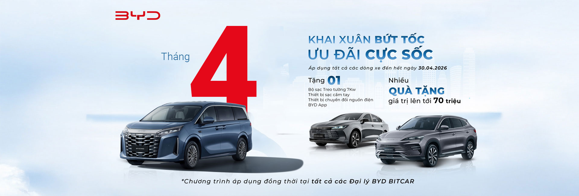 Tháng 12, ưu đãi hấp dẫn đang chờ bạn tại các showroom BYD Bắc Giang