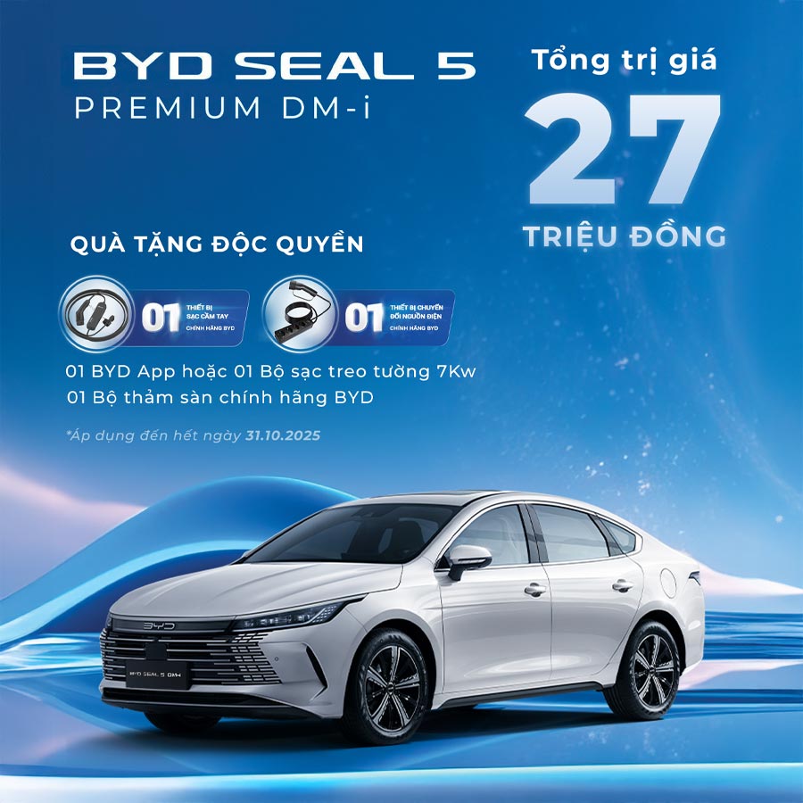 BYD Seal 5 DM-i Bắc Giang – Sedan điện DM-i đột phá, tiết kiệm & mạnh 