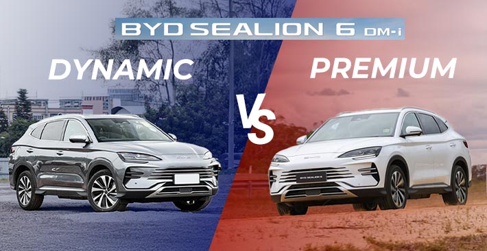 So sánh 2 phiên bản xe BYD Sealion 6: Dynamic và Premium