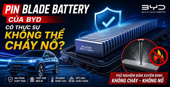 Pin Blade Battery của BYD có thực sự không thể cháy nổ?